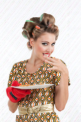 Image showing Woman Eating Cookies