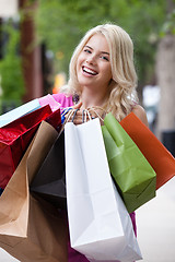 Image showing Portrait of Happy Shopping Woman