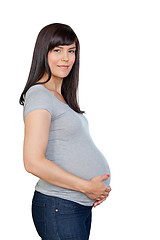 Image showing Pregnant Woman With Hands On Stomach