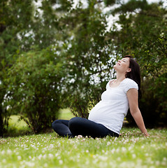 Image showing Pregnant Woman in Park