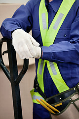 Image showing Midsection Of Young Foreman In Protective Clothing