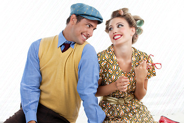 Image showing Portrait of Happy Retro Couple