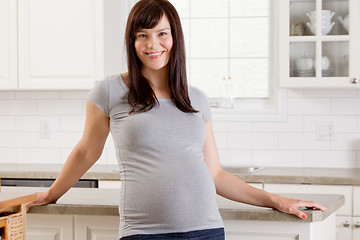 Image showing Happy Pregnant Woman at Home