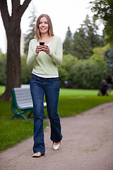 Image showing Woman Using Cell Phone