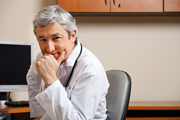 Image showing Male Doctor With Hand On Chin