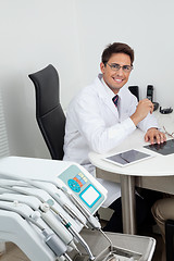 Image showing Happy Dentist In Dental Clinic