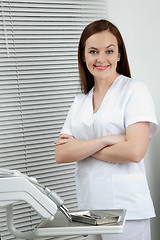 Image showing Happy Confident Female Dentist In Clinic