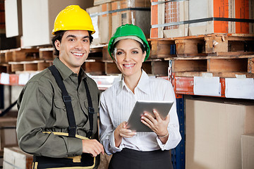 Image showing Supervisor Instructing Foreman At Warehouse