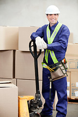 Image showing Portrait Of Confident Warehouse Worker