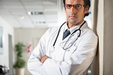 Image showing Doctor Standing With Hands Folded