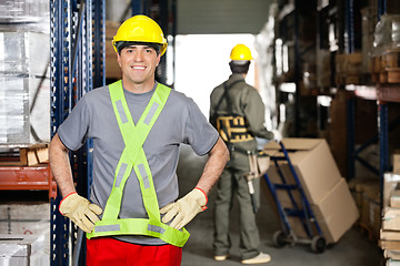 Image showing Mid Adult Foreman With Hands On Hips At Warehouse