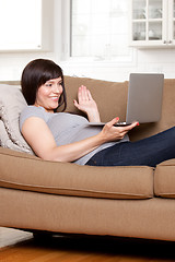 Image showing Pregnant Woman in video Chat