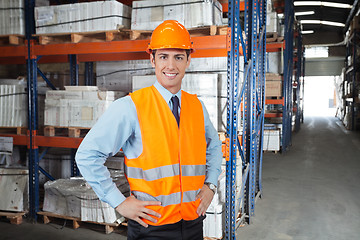 Image showing Confident Supervisor At Warehouse