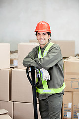 Image showing Foreman Standing At Warehouse