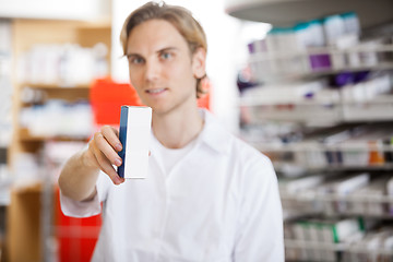 Image showing Pharmacist Holding Medicine