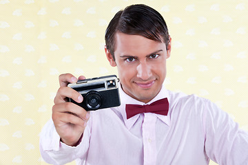 Image showing Retro Male with Camera