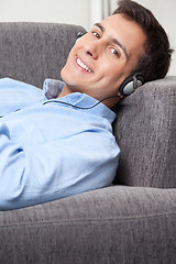 Image showing Relaxed Young Man on Couch