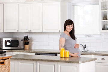 Image showing Pregnant Woman in Kitchen