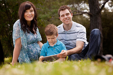 Image showing Family Park with Digital Tablet