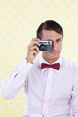 Image showing Retro Male with Camera