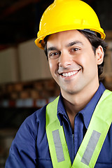 Image showing Handsome Foreman Smiling At Warehouse