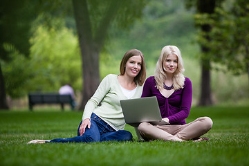 Image showing Young Women Using laptop