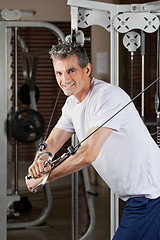 Image showing Mature Man Working Out In Fitness Center