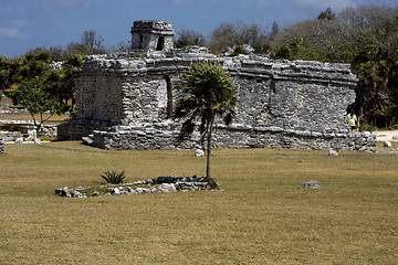 Image showing   wild angle of the tulum temple in  mexico america