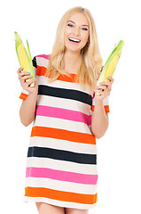 Image showing Woman with maize