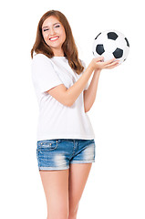 Image showing Girl with a soccer ball