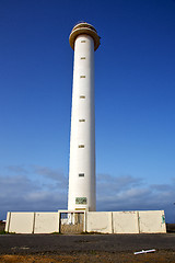 Image showing lanzarote lighthouse  rock 