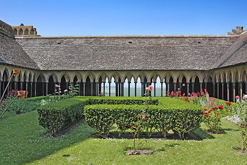 Image showing Cloister in the abbey of Mont Saint Michel