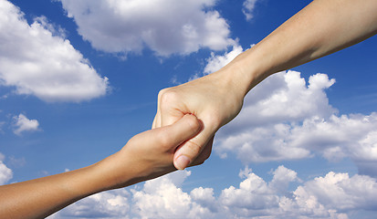 Image showing hands and sky