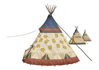 Image showing Native American Teepees