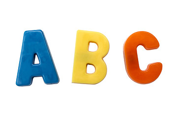 Image showing Letter magnets A B C 