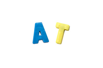Image showing Letter magnets  AT