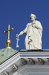 Image showing sculpture of Apostle Peter at the Cathedral in Helsinki, Finland