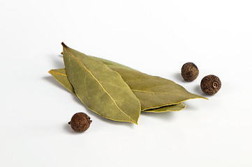 Image showing Allspice and bay leaf