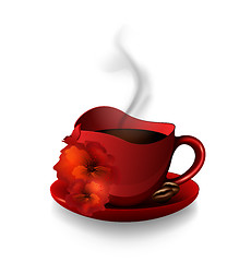 Image showing Red Cup Of Coffee