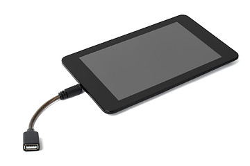 Image showing Tablet with OTG cable