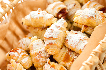 Image showing delicious homemade croissants in the basket