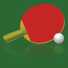 Image showing table tennis racket and ball