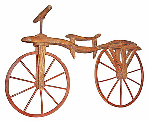 Image showing Old wooden bike