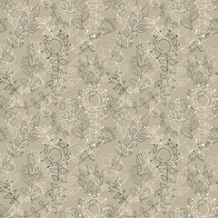 Image showing Seamless texture with flowers