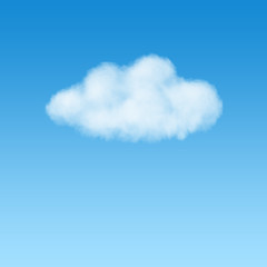 Image showing white puffy cloud on blue sky