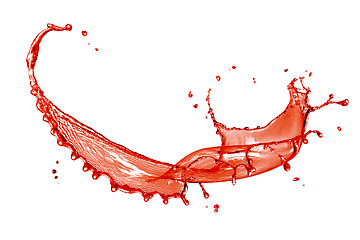 Image showing Splash of red wine isolated on white background