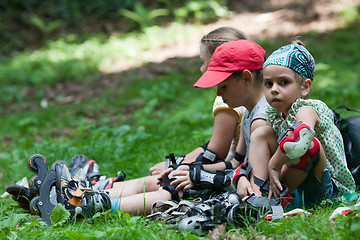 Image showing Children after roller skating