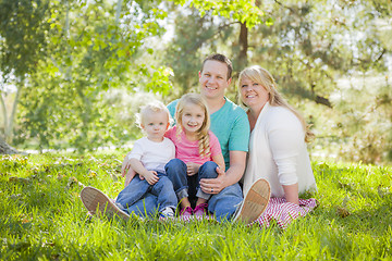 Image showing Young Attractive Family Portrait in the Park