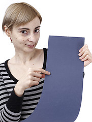 Image showing Woman holding a paper