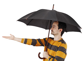 Image showing Man with umbrella